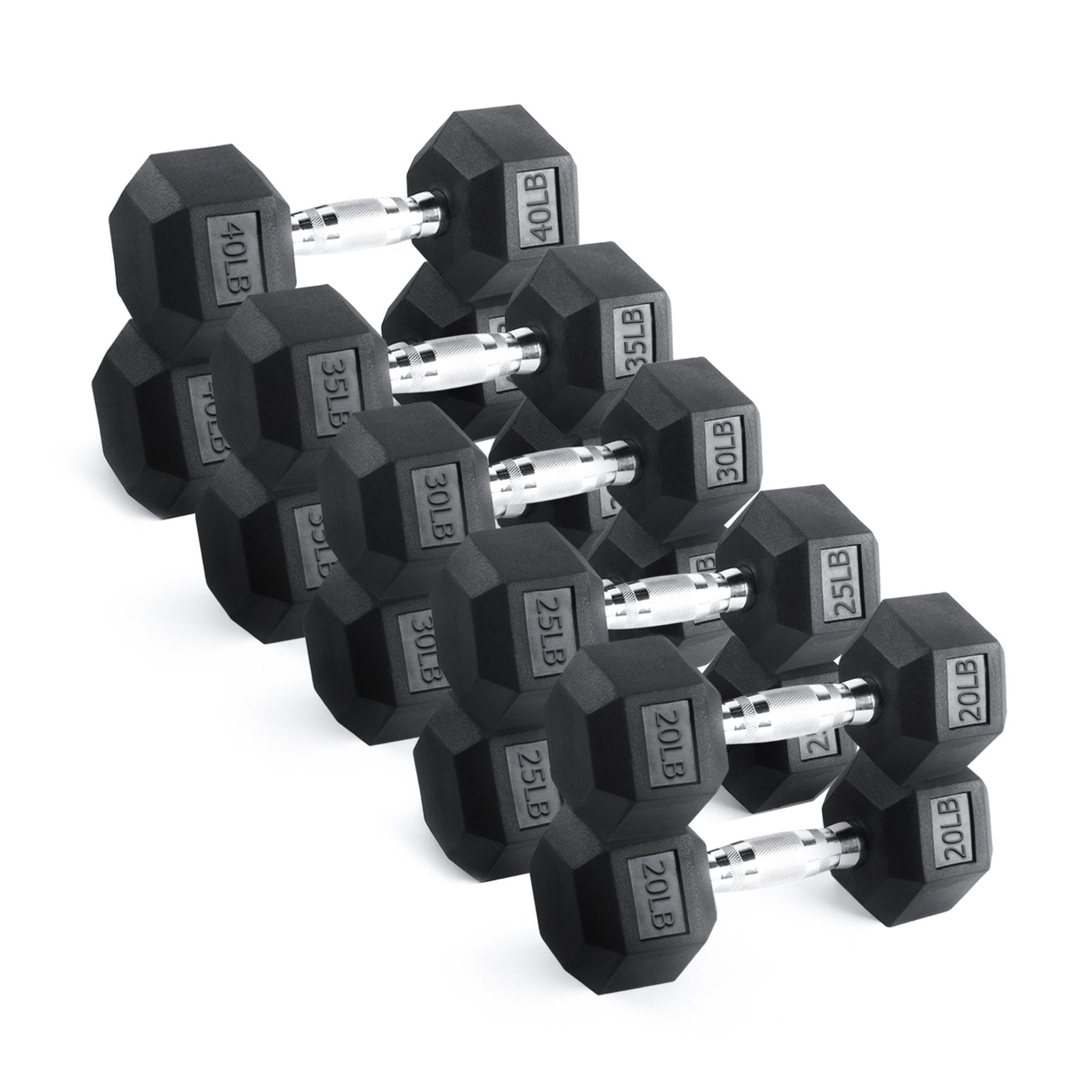 RitFit Rubber Hex Dumbbell Sets 300LBS