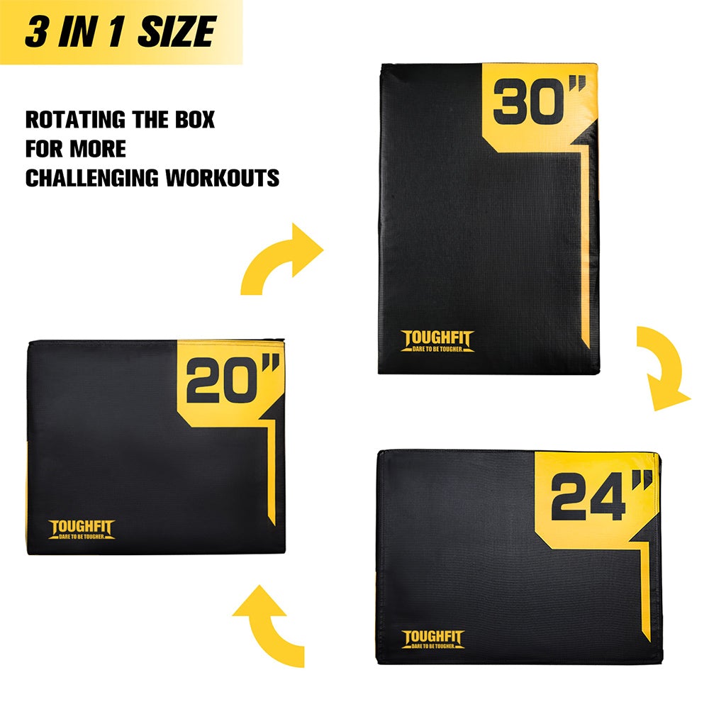 ToughFit 3 in 1 Soft Foam Plyo Box Jump Box-30”x24”x20”