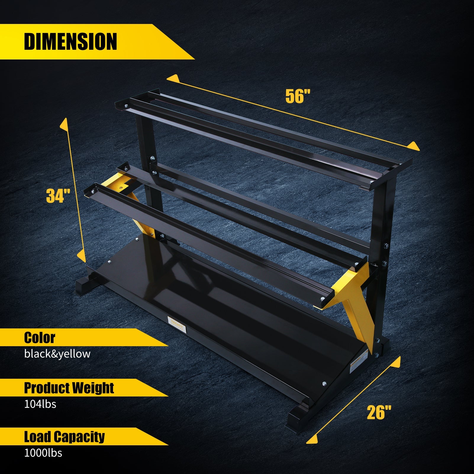 ToughFit 3-Tier Weight Rack | 1000LBS Weight Capacity Exercise & Fitness ToughFit 