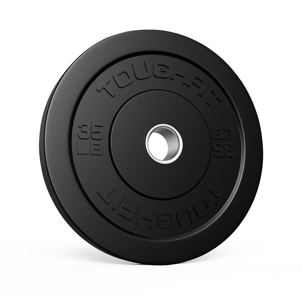 ToughFit Black Olympic Weight Plates Bumper Plates Set RitFit 35LBS Single 