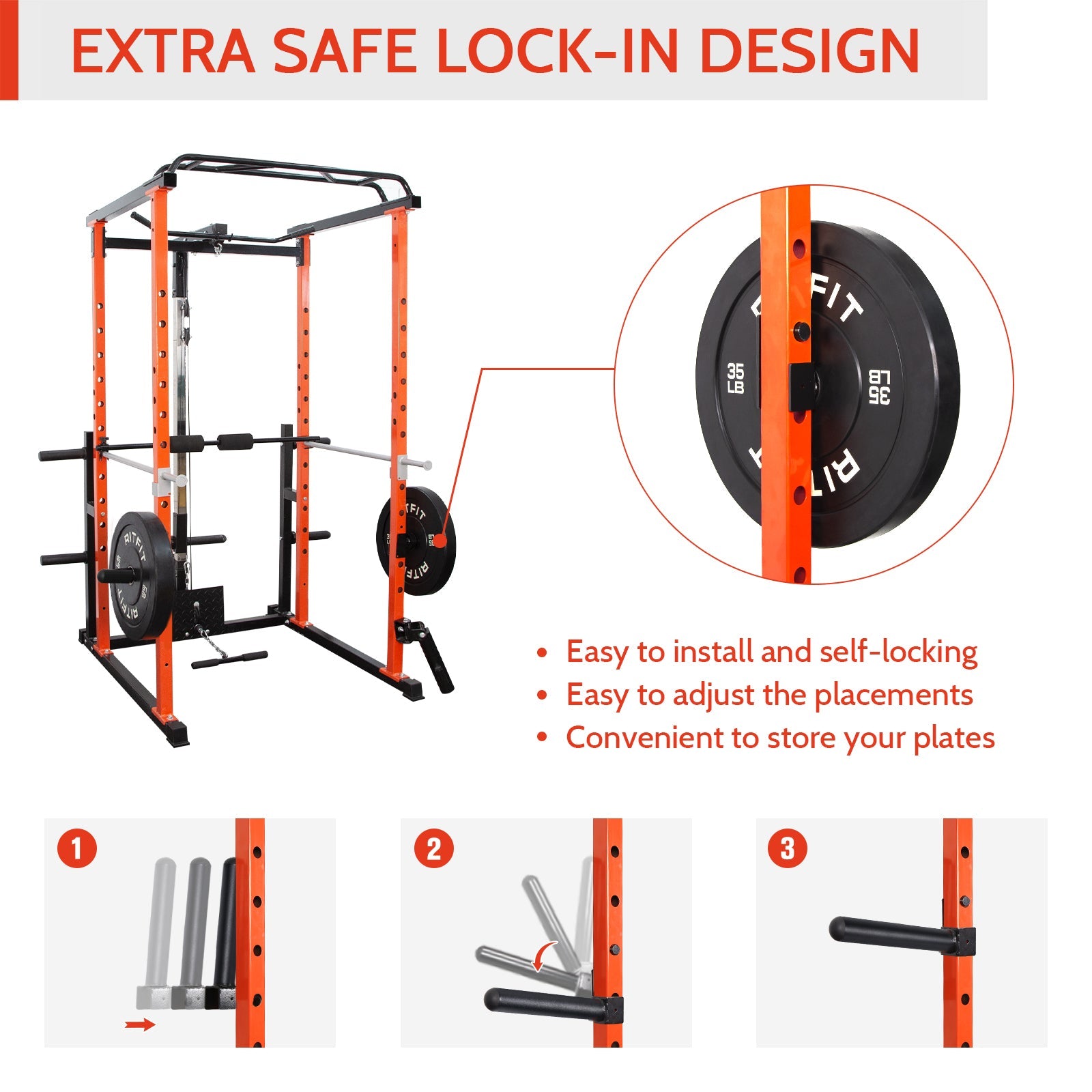 Weight Plate Holder, RitFit Power Cage Attachments Accessories RitFit 